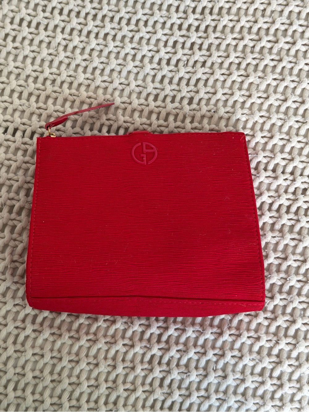 Giorgio Armani Red Makeup Pouch Bag